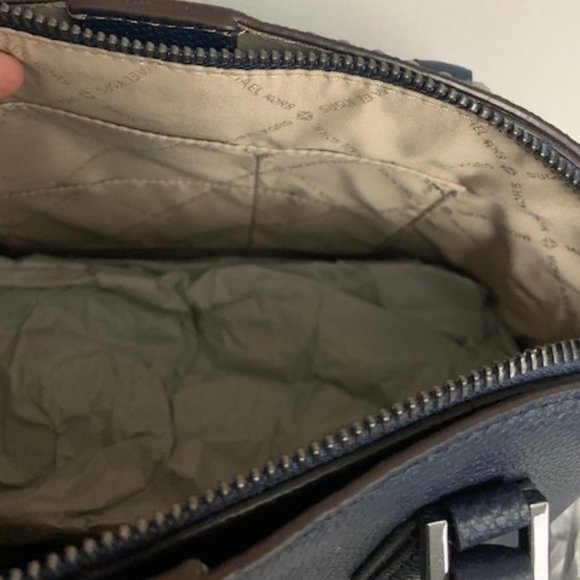 Michael Kors Navy/Cement Adele Lg Dome Satchel - Picture 10 of 13